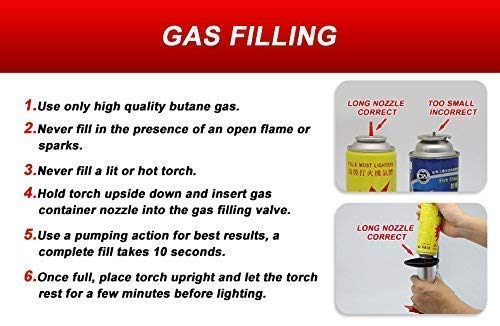 Johnson Tools Long Nozzle Gas Torch (refillable) with Removable Burner size no.3 used as, Burner, Lighter, Soldering Tool (Without Gas)