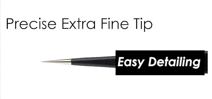 Johnson Tools Stainless Steel Straight Tweezers Non-Magnetic for Mobile, Electronic Gadget, Laptop and Jewelry Repair (Black) - Set of 6 Pieces BY Gulab's Tools