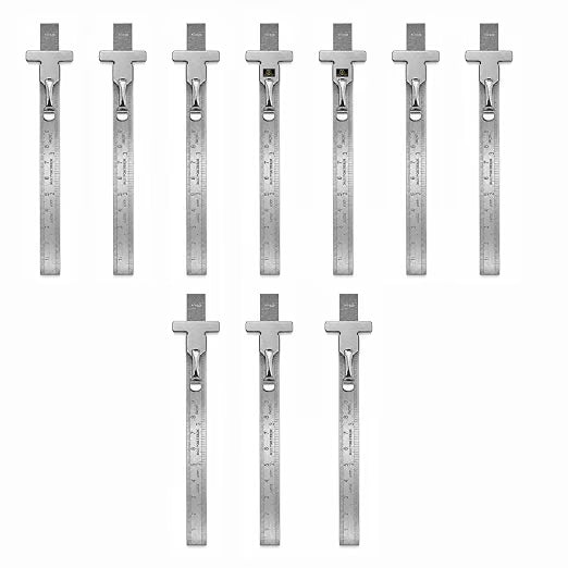 Johnson Tools Stainless Clip Ruler with Detachable Clip For Depth Gauge Metric and English Measurement Works, Size - 6" or 150mm