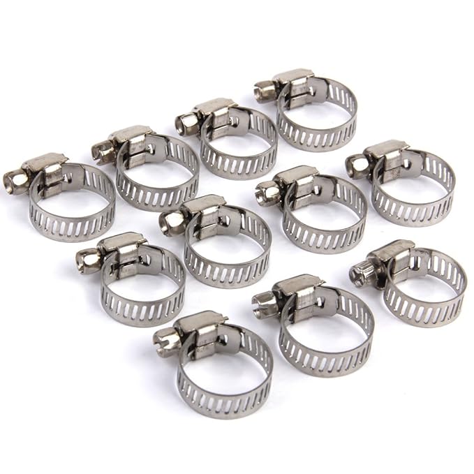 Johnson Tools Adjustable Fuel Petrol Pipe Hose Clips Stainless Spring Clamps(Size - 13 to 19 mm)