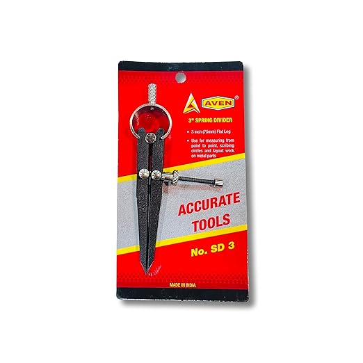 Johnson Tools Set of 3 Spring Adjustable Compass Divider 4" Fine Point Black Powder Coated Precision Measuring for Jewellery Marking, Scribing, Craftsman, Architect, Artist, Carpenter, Model Making