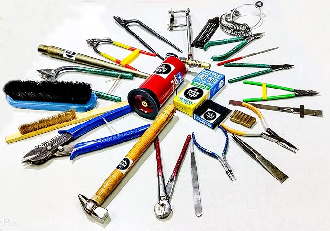 Johnson Tools Complete Set of Jewellery Making Tools/Jewellery Making Basic Tools set For Goldsmith (Multicolor, Count-25 Pieces), Iron,Iron, Metal