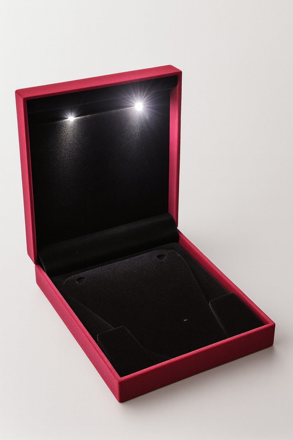 Johnson Tools Heavy Sued Velvet Jewellery Necklace Earring Pendant Half Set Box | Premium LED Display Case (Size 8″×8.5″)