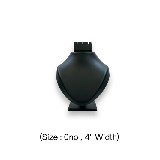 Johnson Tools Black Adjustable Fiber Necklace Display Stand (Size 0, 4" width) for Gold, Silver, Diamond & Antique Necklaces Photography and Display Works