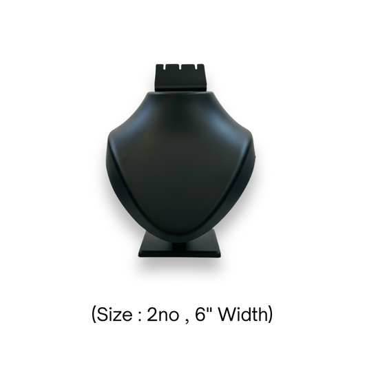 Johnson Tools Black Adjustable Fiber Necklace Display Stand (Size 2no, 6" width) for Gold, Silver, Diamond & Antique Necklaces Photography and Display Works