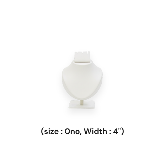 Johnson Tools White Adjustable Fiber Necklace Display Stand (Size 0, 4" width) for Gold, Silver, Diamond & Antique Necklaces Photography and Display Works