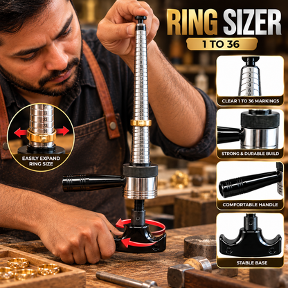 Johnson Tools Ring Enlarger Stick  1 to 36 for Gold and Silver Ring Expanding Works