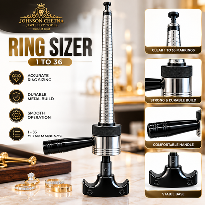 Johnson Tools Ring Enlarger Stick  1 to 36 for Gold and Silver Ring Expanding Works