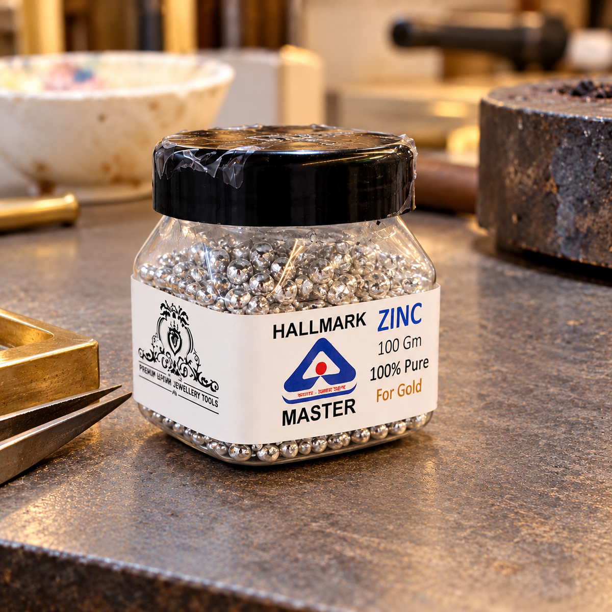 Johnson Tools Pure 916 Zinc KDM Alloy Balls for 916 Gold Jewellery Making (100gm)