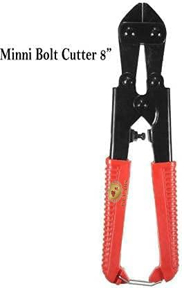 Johnson Tools Mini Bolt Cutter 8'' Heavy Duty Wire, Cable, Stripper Cutter Plier Crimper Shear Cutting Stripping Tool Pocket Size Black and Red