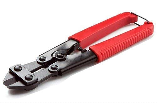 Johnson Tools Mini Bolt Cutter 8'' Heavy Duty Wire, Cable, Stripper Cutter Plier Crimper Shear Cutting Stripping Tool Pocket Size Black and Red