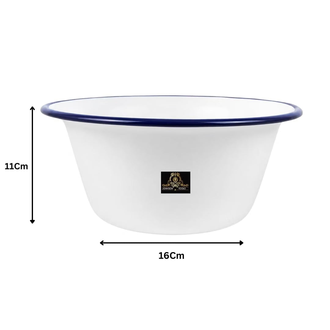 Johnson Tools 25No Enamel Bowl Set - Tam Chini Pyala for Jewellery, Surgical & Kitchen Works - 2L Capacity