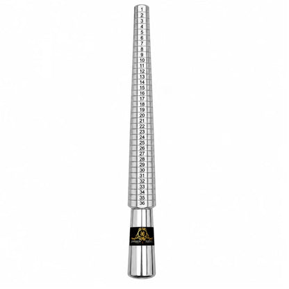 Johnson Tools Steel Ring Sizer Stick for Measuring Ring Sizes from 1 to 36