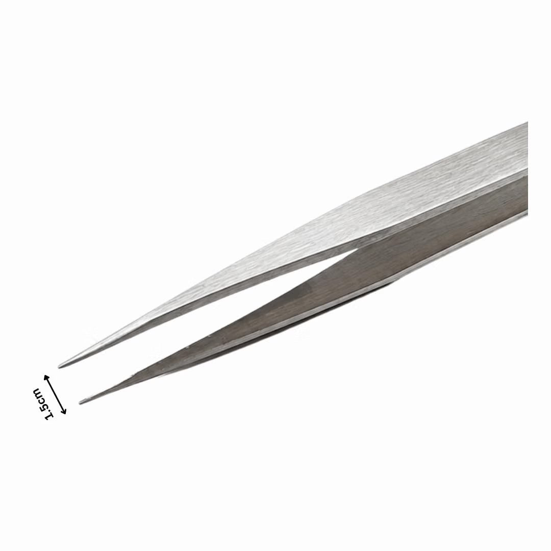 Johnson Tools Set of Straight Tip Stainless Steel Tweezers for Mobile/Gadget/Laptop and Jewelry Repair (Color - Chrome, Set of 10 Pieces)