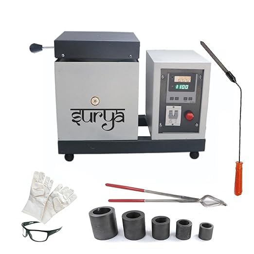 Johnson Tools Iron Surya 1Kg Melting Furnace - Furnace for Gold and Silver Jewelry | Ivory Grey Color - Premium Melting Machine (1 kg Melting Furnace)