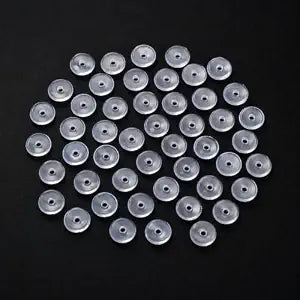 Johnson Tools Flat Clear Plastic Ear Back Stoppers/Push Buttons/Findings Stud Earring Plugs for Gold and Silver Earrings