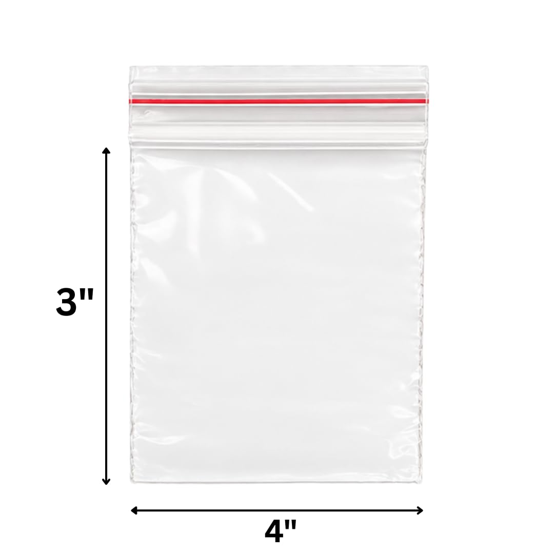 Johnson Tools Nifty 51+ Micron Transparent Zip Lock Bags 3x4 Inch Pack of 300 Reusable Plastic Storage Pouches for Beads Jewellery Parts and Small Items