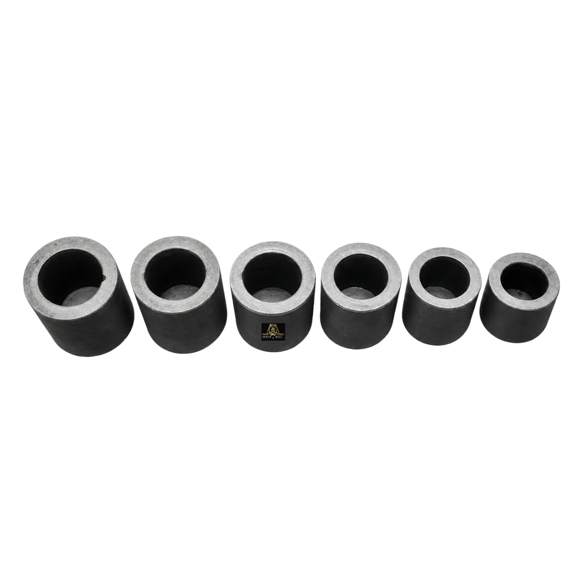 Johnson Tools Set of Graphite Carbon Crucible for Casting, Melting, Refining Gold, Silver, Copper, Aluminium, Brass, LED, Scrap, Jewellery (Color: Grey, Pack of 6), Metal