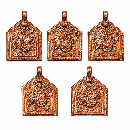 Johnson Tools Baba Ramdev God (Ghora Savari) Copper Pendant (Ful) in Rajasthani Design For Male and Female (Pack of 5 pcs)
