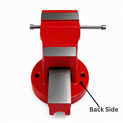 Johnson Tools Bench Vise or Drill Vise of Heavy Structure Cast Iron Fixed Base (Size - 235mm, Color - Red)