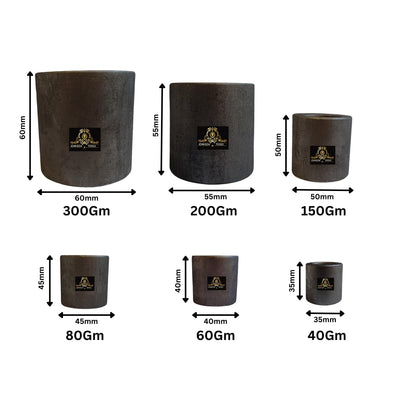 Johnson Tools Set of Graphite Carbon Crucible for Casting, Melting, Refining Gold, Silver, Copper, Aluminium, Brass, LED, Scrap, Jewellery (Color: Grey, Pack of 6), Metal