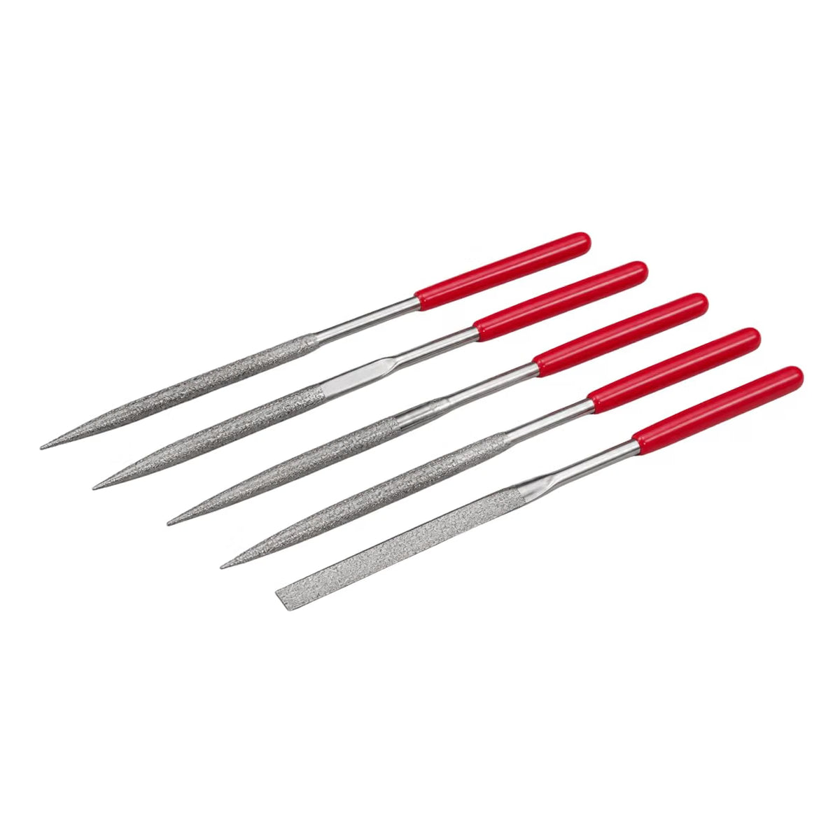 Johnson Tools Needle Mini Diamond File Set for Metal, Glass, Stone, Jewelry, Art and Craft Works (140mm, 5 Pieces)