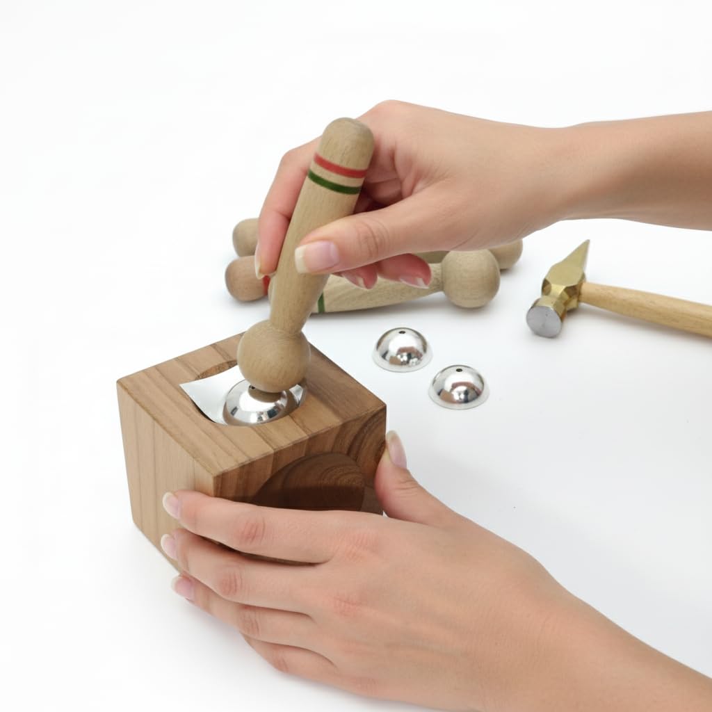 Johnson Tools Wooden Dapping Block/Doming Block/Wooden Block With Set Of Wooden Doming Punch/Gudaila Set