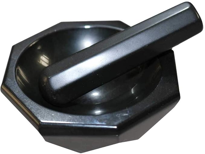Johnson Tools Original Black Agate Mortar and Pestle/Meena Kharal Set (Kala Hakeek Kharal)