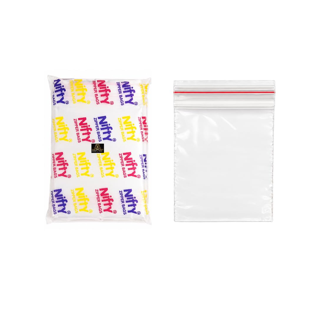 Johnson Tools Nifty 51+ Micron Transparent Zip Lock Bags 2x2 Inch Pack of 300 Reusable Plastic Storage Pouches for Beads Jewellery Parts and Small Items