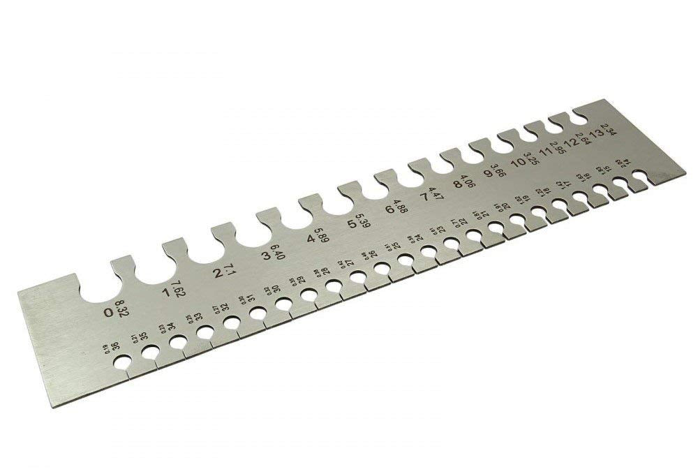 Johnson Tools Kristeel Rectangular Shape S.W.G. Wire Gauge/Sizer in British and Metric (Stainless Steel, Size- 1 to 36)