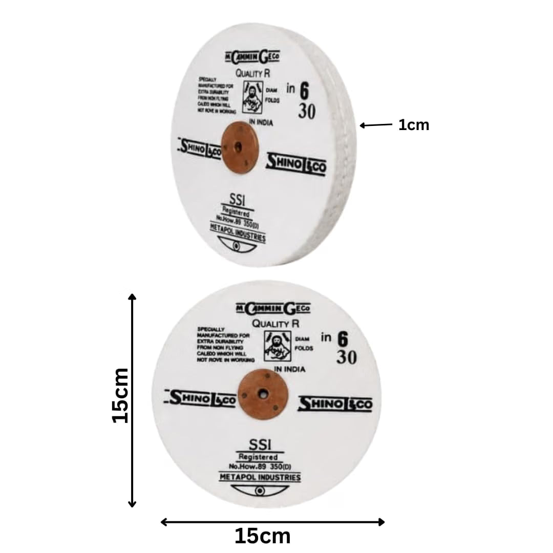 Johnson Tools Round Cloth Brush (Big Size) For Jewellery/Metal Polisher Motor Buff Machine -Pack of 5 pcs
