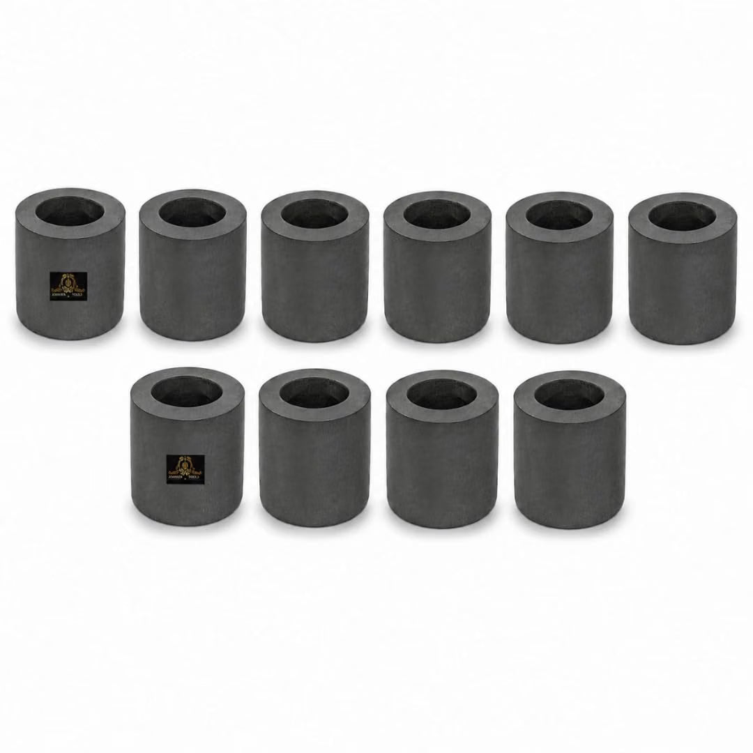 Johnson Tools 60x60mm Carbon Crucible for Casting, Melting, Refining Gold, Silver, Copper, Aluminium, Brass