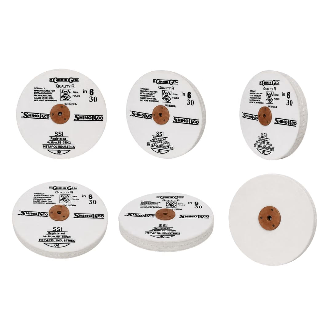 Johnson Tools Round Cloth Brush (Big Size) For Jewellery/Metal Polisher Motor Buff Machine -Pack of 5 pcs