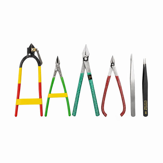 Johnson Tools Set of Cutter, Plier and Tweezers for Goldsmith Works and Other Dynamic Uses (Color-Multi, Pcs-6)