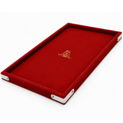 Johnson Tools Red Velvet Jewellery Display Organizer Tray Set of 2 (9x13) - Jewellery Organizer for Rings, Chains, Bangles, Earrings, Diamond, Beads and Gemstones