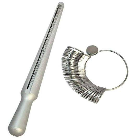 Johnson Tools Ring Sizer Stainless Steel 36PCS & Aluminum Ring Stick Set US Size:1-15 Combo