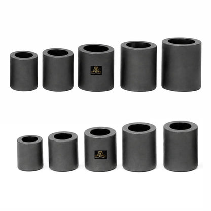 Johnson Tools Set of Graphite Carbon Crucible (Pack of 10) - for Casting, Melting, Refining Gold, Silver, Copper, Aluminium, Brass, Scrap Jewellery Making Work (Color- Dark Grey)