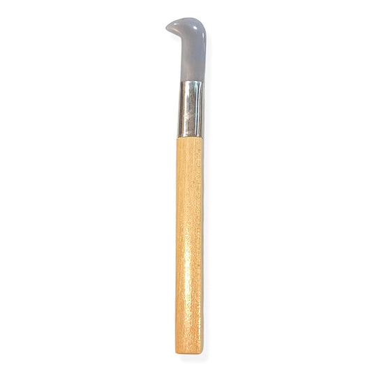Johnson Tools Opani Stone/Aragonite Stone with Wooden Handle For Gold Shining/Cleaning Works