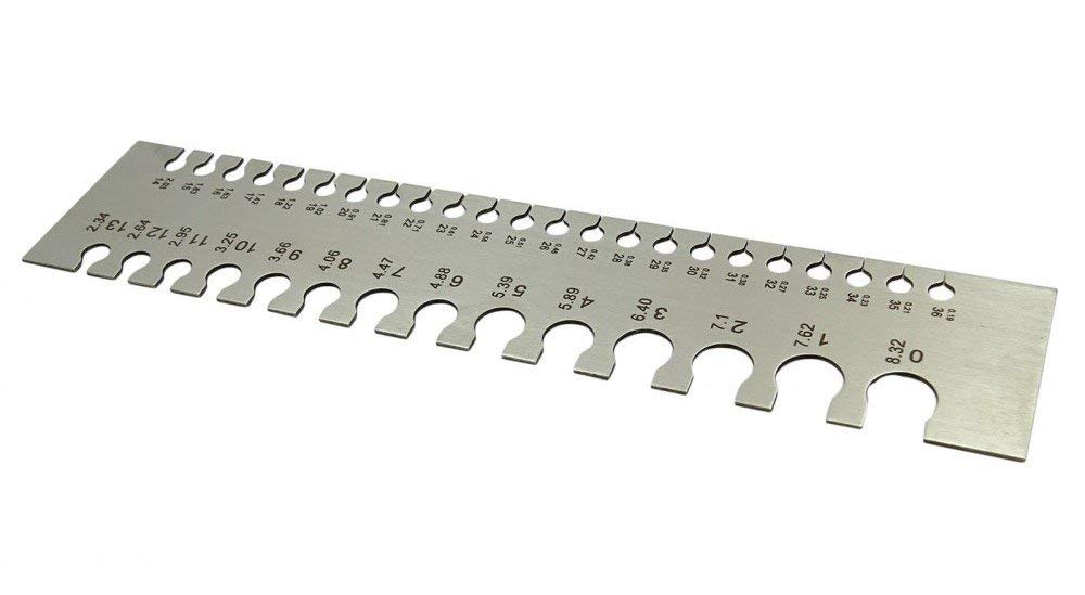 Johnson Tools Kristeel Rectangular Shape S.W.G. Wire Gauge/Sizer in British and Metric (Stainless Steel, Size- 1 to 36)