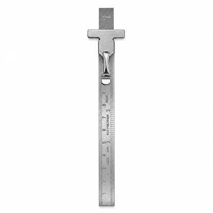Johnson Tools Stainless Clip Ruler with Detachable Clip For Depth Gauge Metric and English Measurement Works, Size - 6" or 150mm