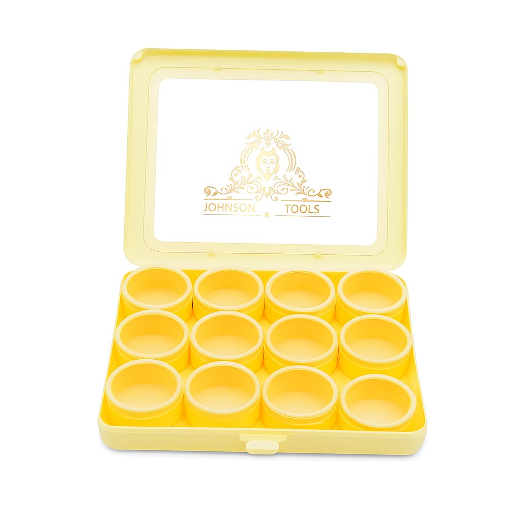 Johnson Tools 12‑in‑1 Clear Plastic Organizer Box – Plastic n Glass Case for Gems, Stones, Jewelry, Clips