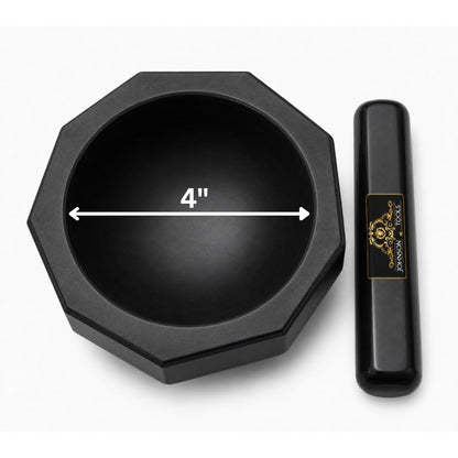 Johnson Tools Natural Black Agate Mortar and Pestle (4 Inch) – Kala Hakeek Meena Kharal for Jewellery Enamel, Ayurvedic, herbs or Lab Grinding