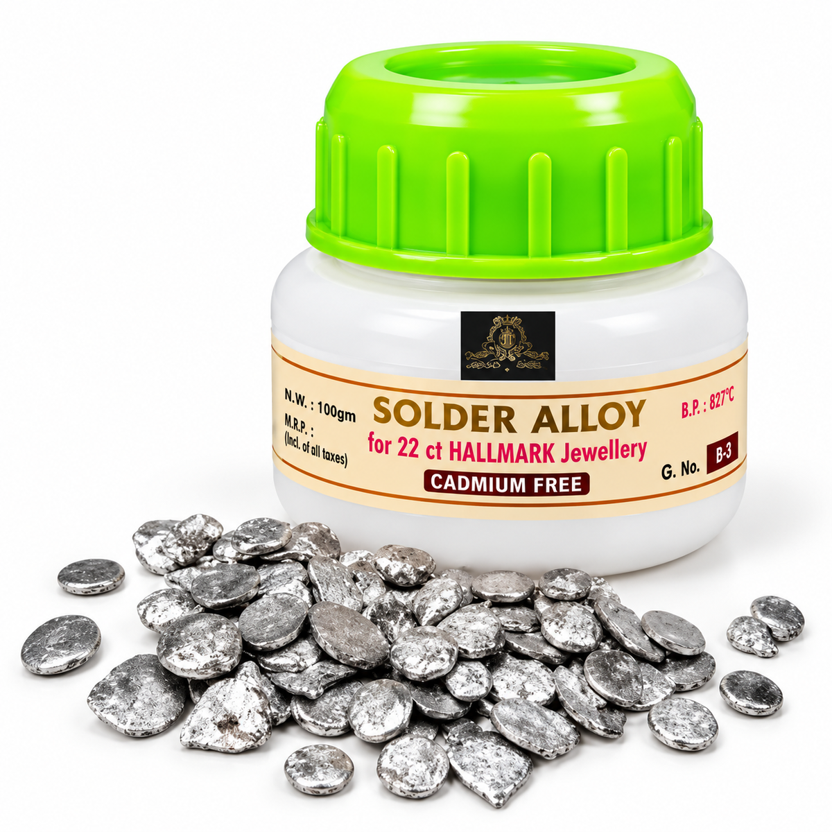 Johnson Tools Pure 916 Cadmium Solder Alloy for 916 Gold Jewellery Making (25gm)