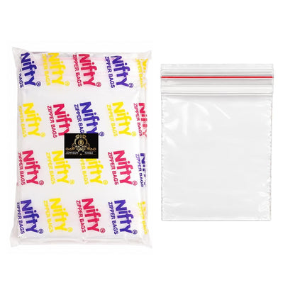 Johnson Tools Nifty 51+ Micron Transparent Zip Lock Bags 3x4 Inch Pack of 300 Reusable Plastic Storage Pouches for Beads Jewellery Parts and Small Items