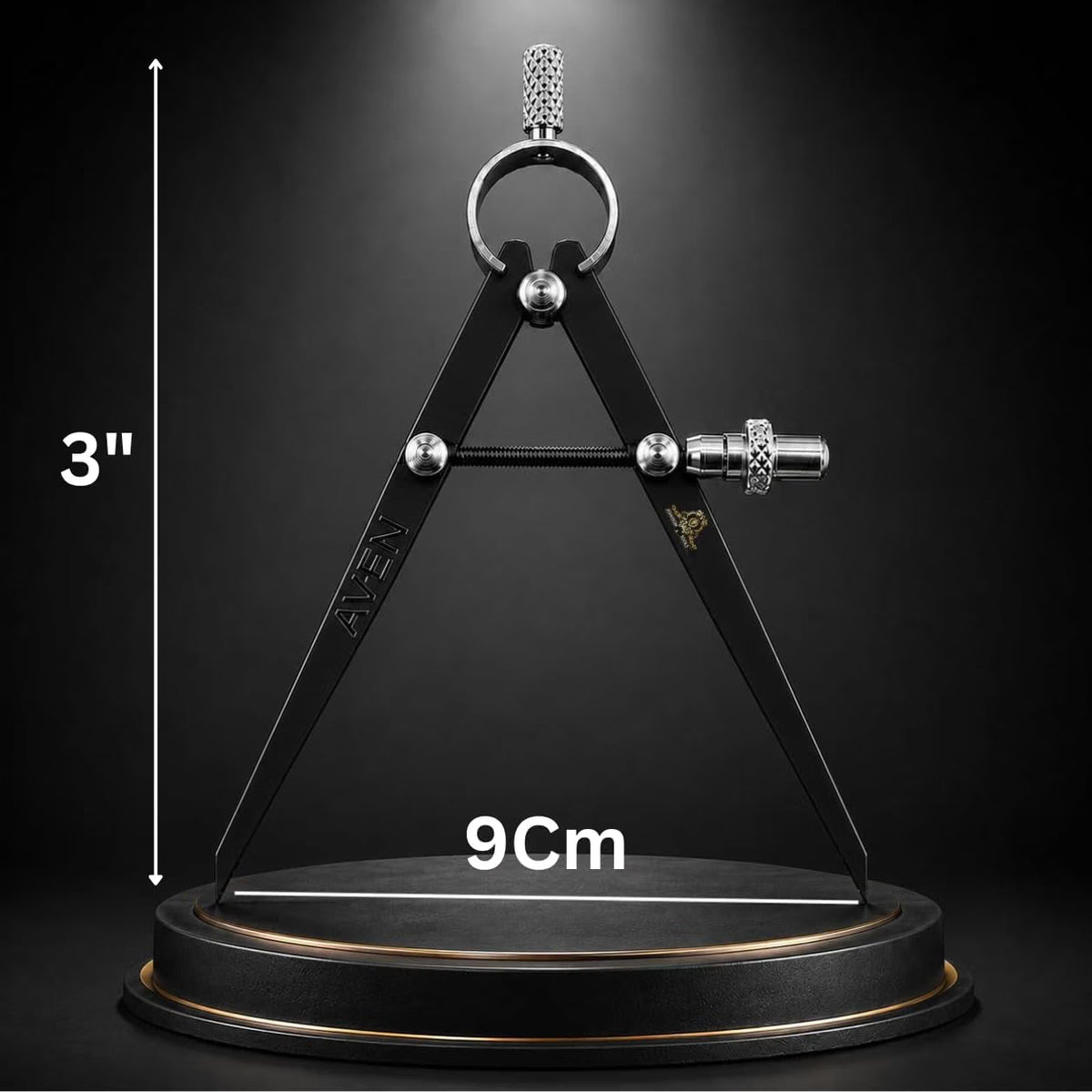 Johnson Tools Aven Spring Adjustable Compass Divider 3" Fine Point Black Powder Coated Precision Measuring for Jewellery Marking, Scribing, Craftsman, Architect, Artist, Carpenter, Model Making