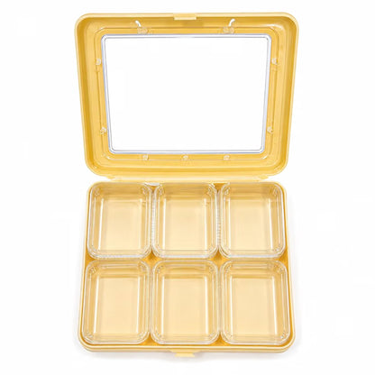 Johnson Tools Multi Utility 6 Removable Rectangular Small Containers or Storage Box Organizer with Glass