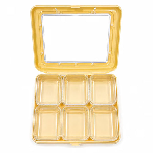 Johnson Tools Multi Utility 6 Removable Rectangular Small Containers or Storage Box Organizer with Glass