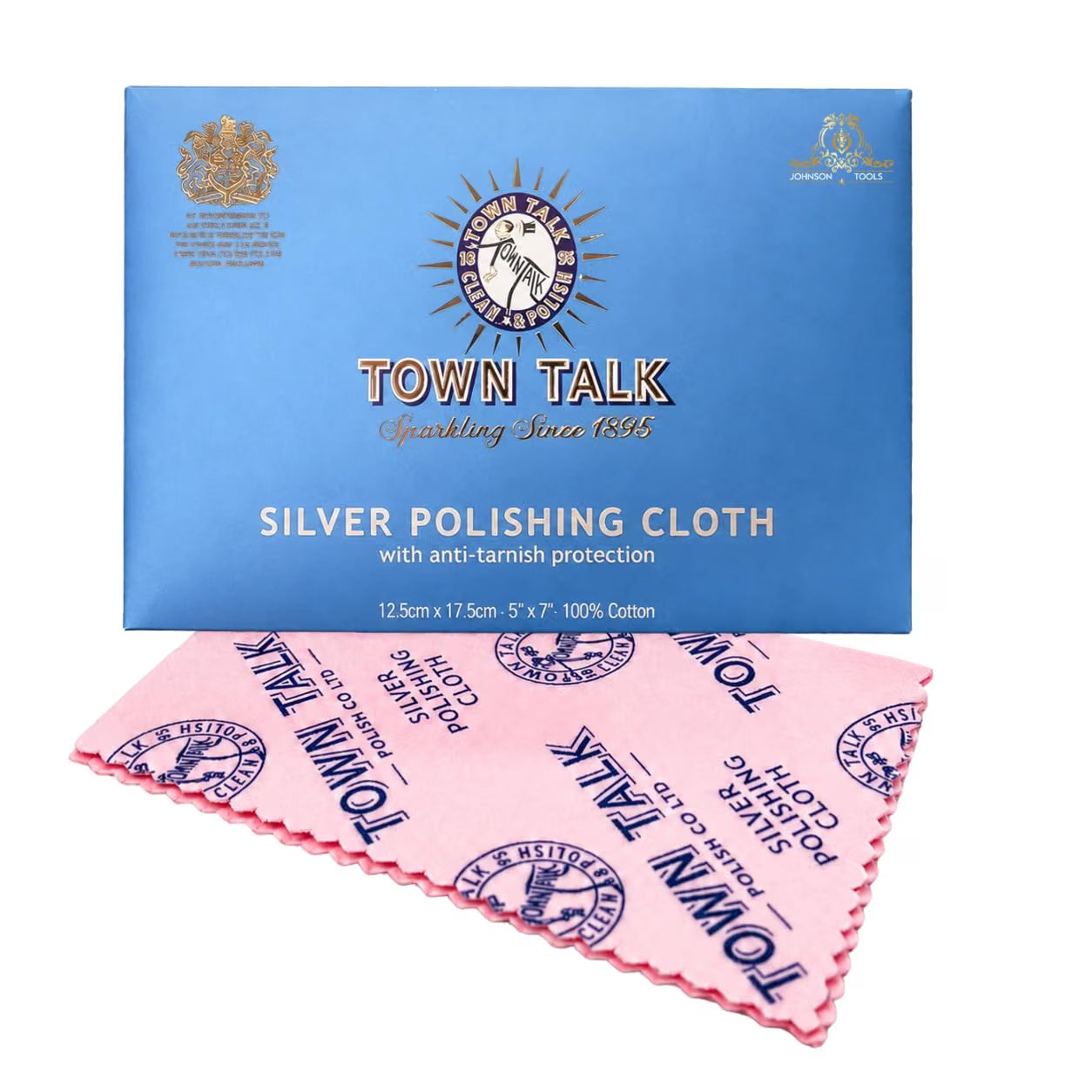 Johnson Tools Silver Polishing Cloth (Town Talk) with Anti-Tarnish Protection (Size 12.5X17.5 cm)