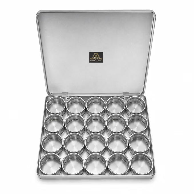 Johnson Tools Multi Utility 20 Removable Round Small Aluminum Containers or Storage Box Organizer
