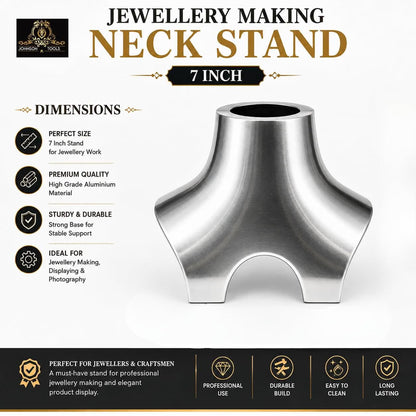 Johnson Tools Aluminium Neck Frame or Neck Stand (7 inch) Tool for Gold and Silver Necklace and Jodha Har Making or Repairing Works (Manual)